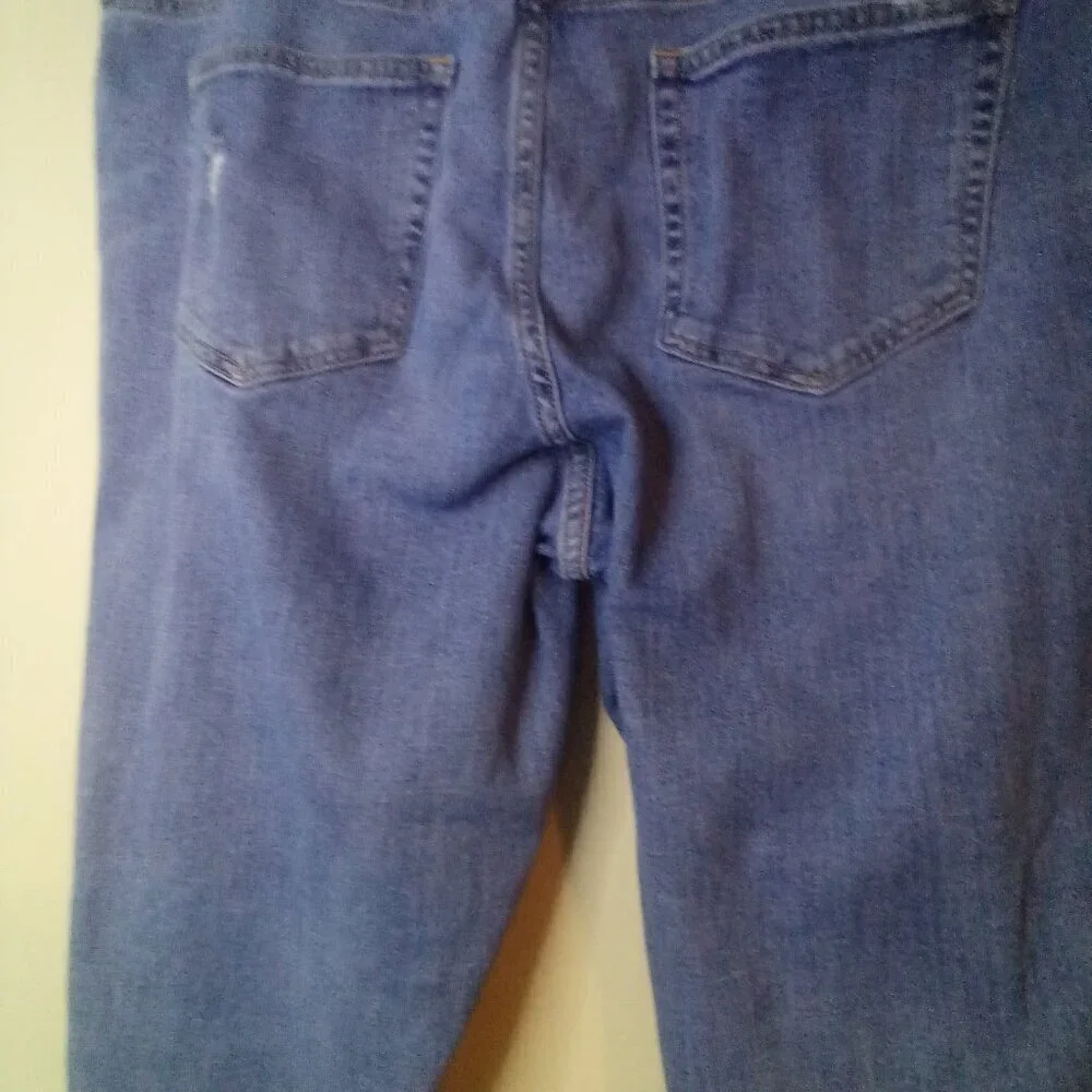 Gap Jeans Women 34 Best Girlfriend Distressed Ankle Cropped Blue